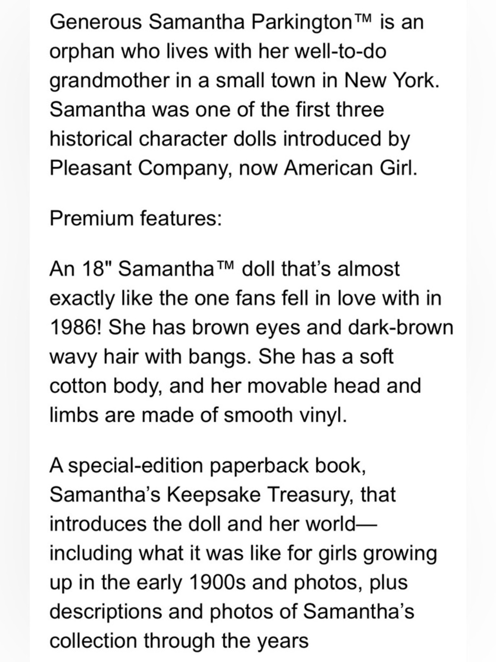 American Girl Samantha Parkington Doll - Picture 8 of 9